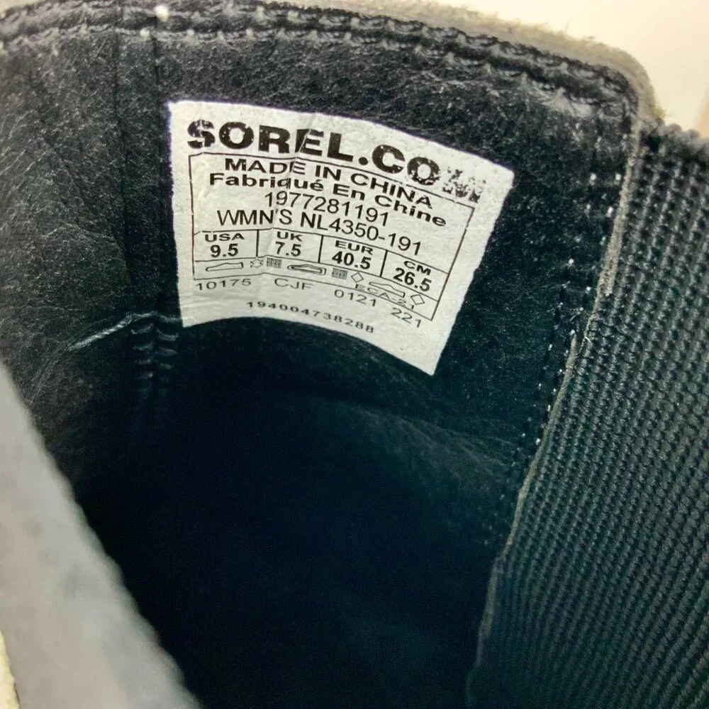Sorel Brex Platform Block Heel Chelsea Boots Chalk White/ Black Size 9.5 - Picture 15 of 16